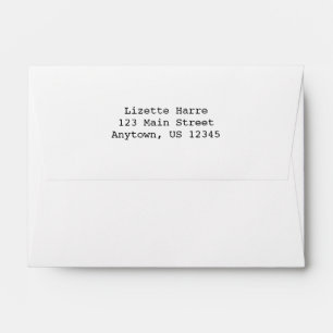 White A6 4x6 Back Flap Return Address Envelopes