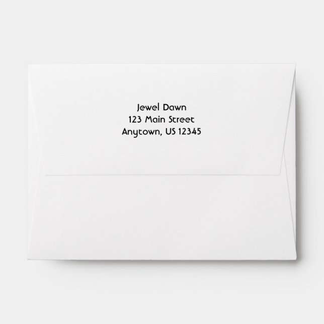 White A6 4x6 Back Flap Return Address Envelopes (Back (Top Flap))