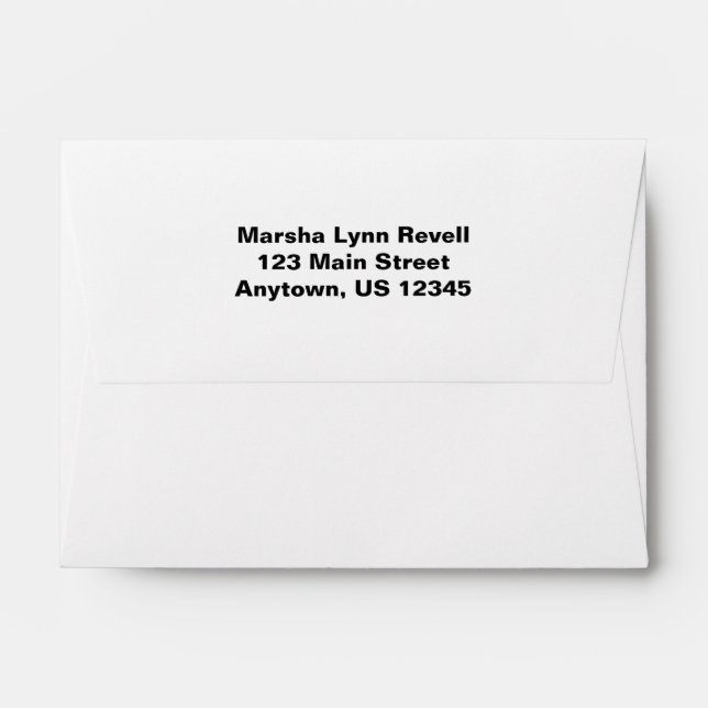White A6 4x6 Back Flap Return Address Envelopes (Back (Top Flap))