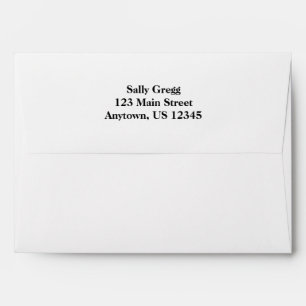 White A7 5x7 Back Flap Return Address Envelopes
