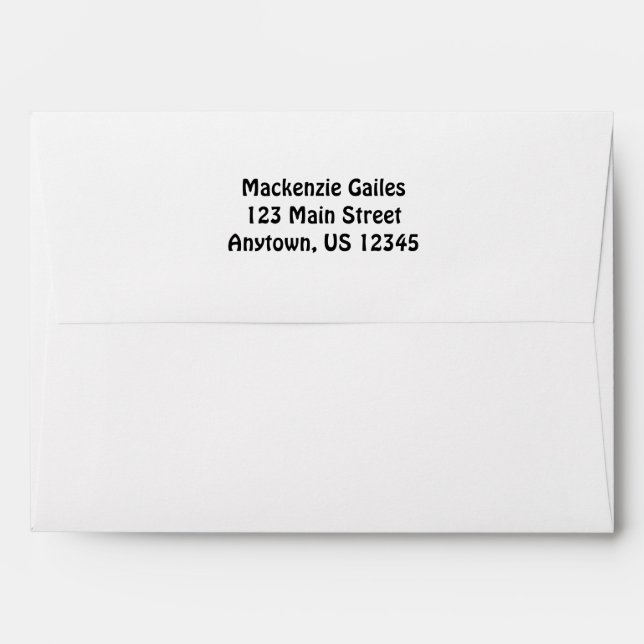 White A7 5x7 Back Flap Return Address Envelopes (Back (Top Flap))