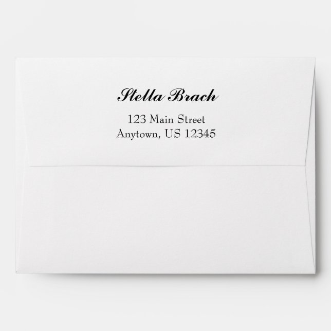 White A7 5x7 Back Flap Return Address Envelopes (Back (Top Flap))