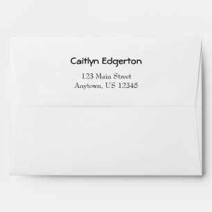 White A7 5x7 Back Flap Return Address Envelopes