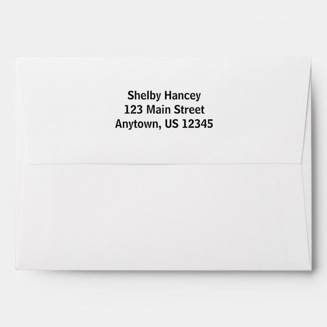 White A7 5x7 Back Flap Return Address Envelopes (Back (Top Flap))