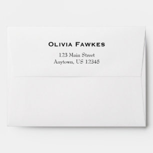 White A7 5x7 Back Flap Return Address Envelopes