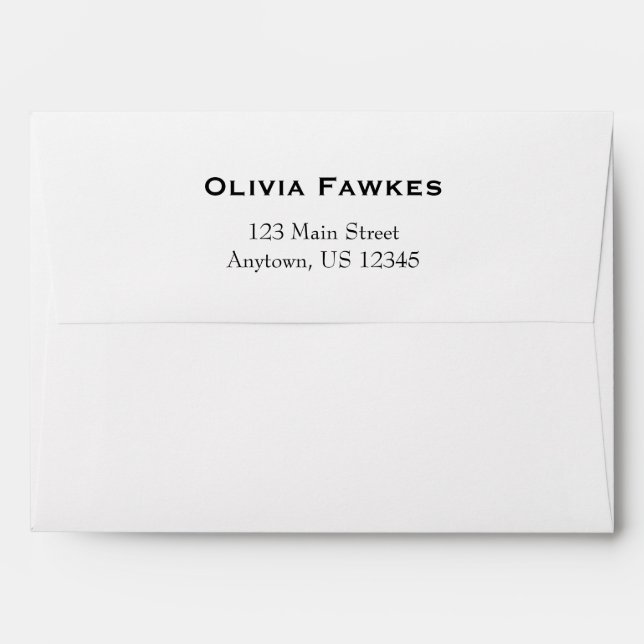 White A7 5x7 Back Flap Return Address Envelopes (Back (Top Flap))