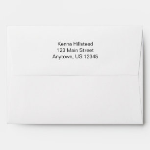 White A7 5x7 Back Flap Return Address Envelopes