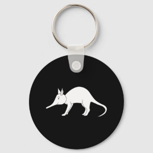 White Aardvark. Cute animal. Keychain