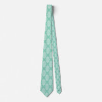 White Abstract Lace Teardrop On Mint-green