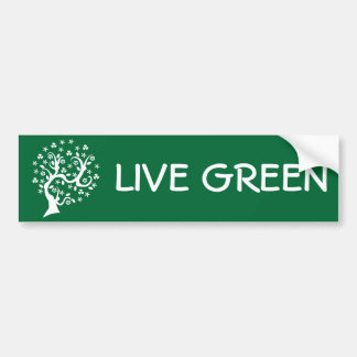White Abstract Tree Bumper Sticker