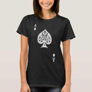 White Ace Of Spades Playing Card Gambler Spadille T-Shirt