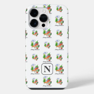 White Add Your Initial Merry Christmas Chili iPhone 14 Pro Max Case