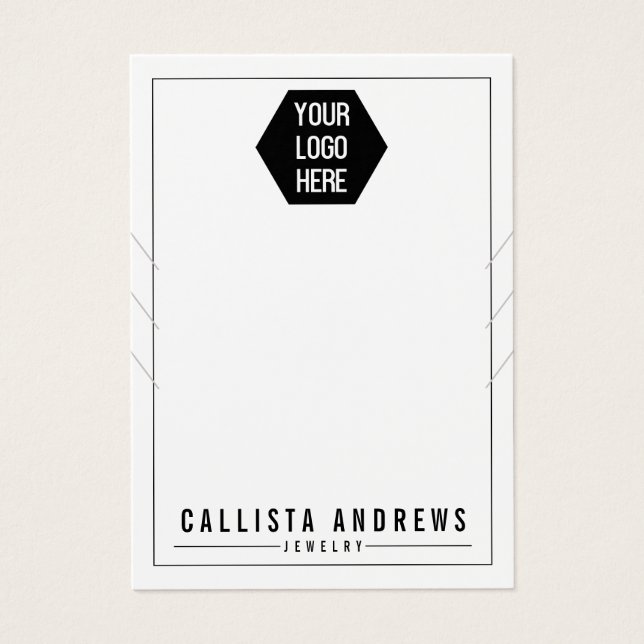 White Add Your Logo Multiple Necklace Display Card (Front)
