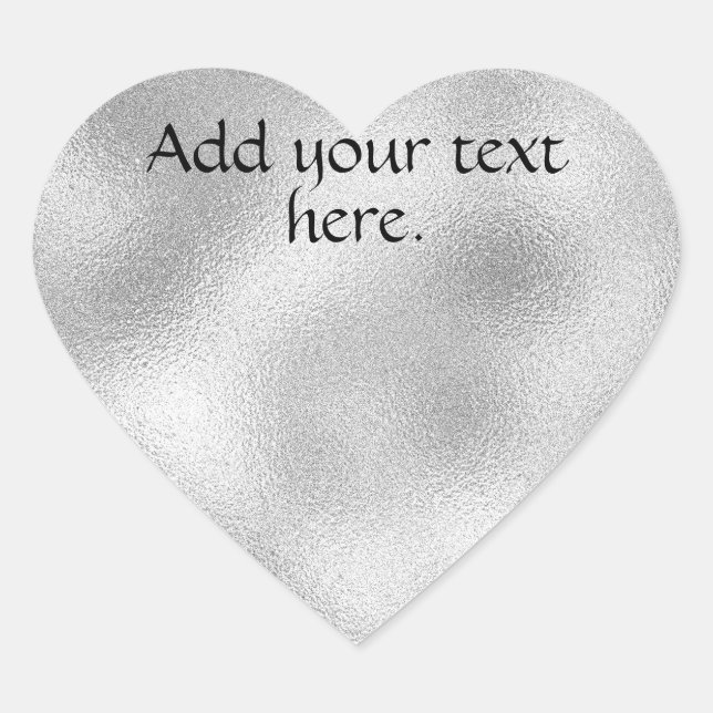 White Add Your Own Text Heart Sticker (Front)