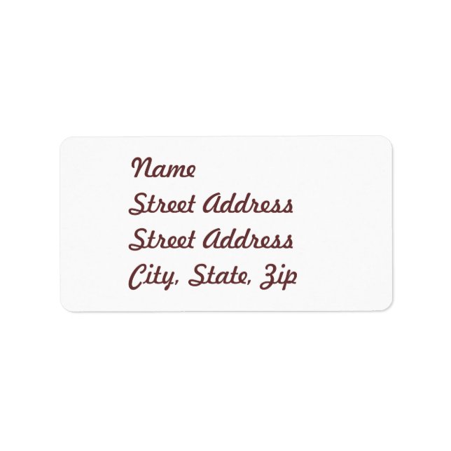 White  Address Sticker (Front)
