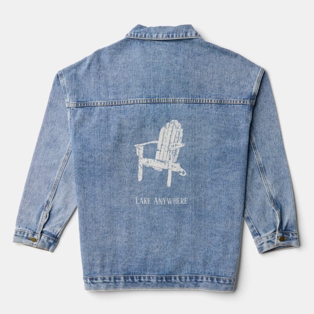 White Adirondack Chair Personalized Souvenir Denim Jacket (Back)