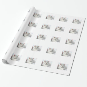 White Adorable Persian Cat Wrapping Paper