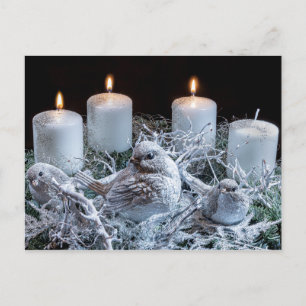 White Advent Wreath Postcard