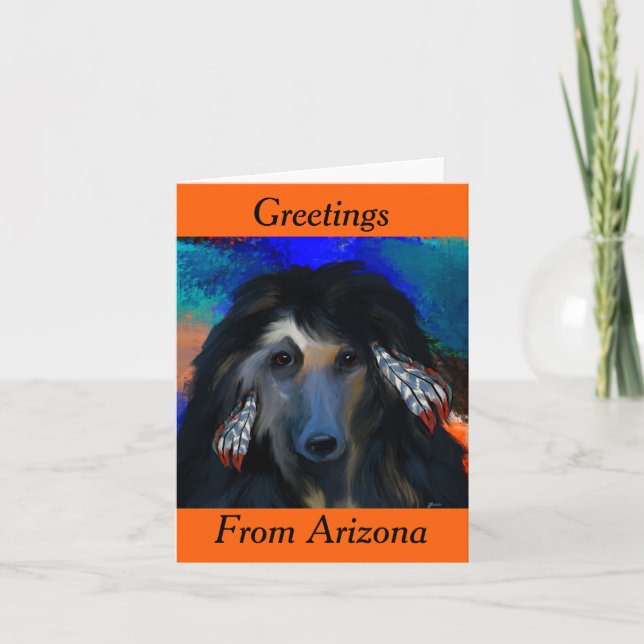 White Afghan Hound   Card (Front)