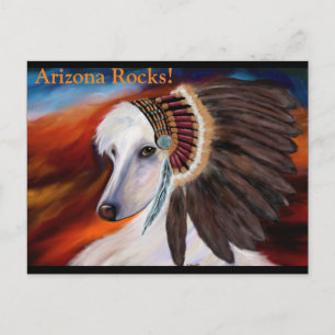 White Afghan Hound Postcard