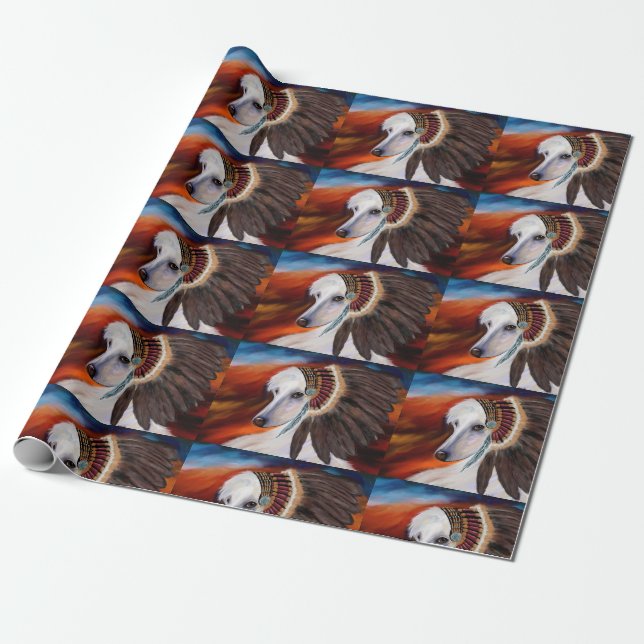 White Afghan Hound Wrapping Paper (Unrolled)