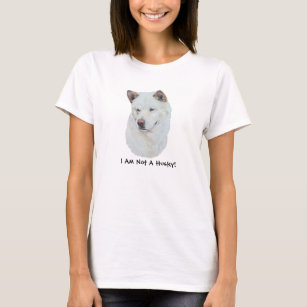 white akita brown ears light hearted husky slogan T-Shirt