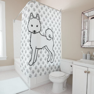 White Alaskan Klee Kai Cute Cartoon Dog