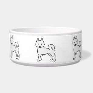 White Alaskan Klee Kai Cute Cartoon Dog