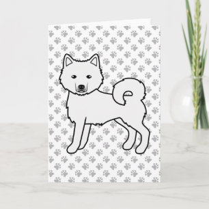 White Alaskan Malamute Cute Cartoon Dog Card