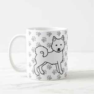 White Alaskan Malamute Cute Dog & Paws Coffee Mug