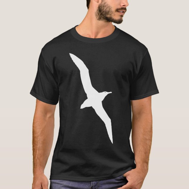 White Albatross In Flight Graphic T-Shirt (Front)