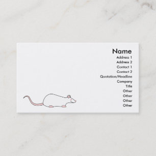 White Albino Pet Rat. Business Card
