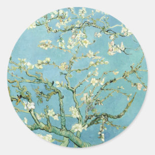 White almond blossom by Vincent Van Gogh Classic Round Sticker