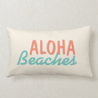 White Aloha Beaches Throw Pillow