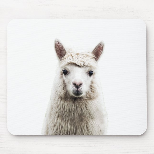 White Alpaca Mouse Pad (Front)