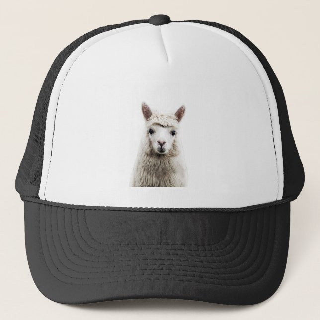 White Alpaca Trucker Hat (Front)