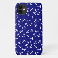 White Anchor Blue Background Captain Sea Ocean