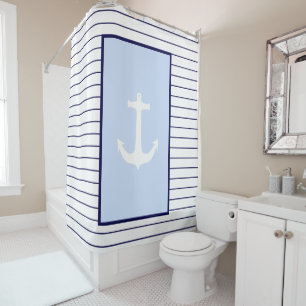 White Anchor Captain Blue Stripes Sea Sailor