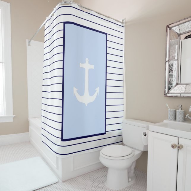 White Anchor Captain Blue Stripes Sea Sailor (In Situ)