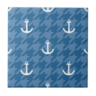 White Anchor Pattern Tile