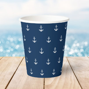 White Anchor with Editable Background Colour Paper Cups