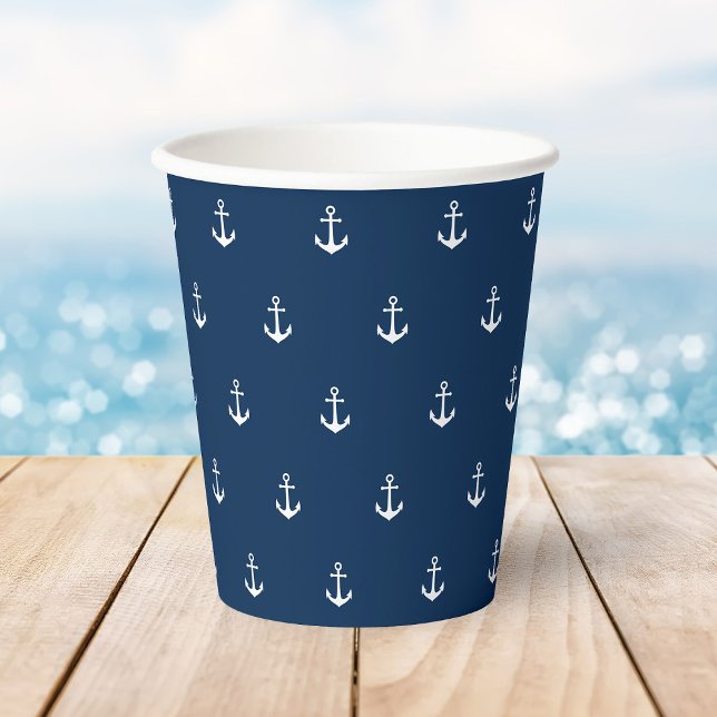 White Anchor with Editable Background Colour Paper Cups (Creator Uploaded)