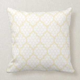 White And Beige Quatrefoil Geometric Pattern 2 Throw Pillow