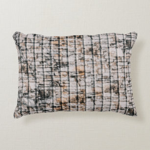 White and black abstract painting accent pillow