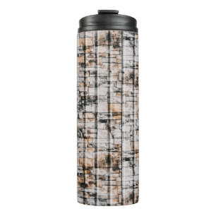 White and black abstract painting thermal tumbler