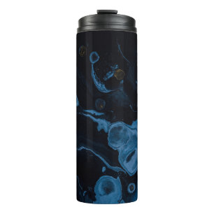 White and black abstract painting thermal tumbler