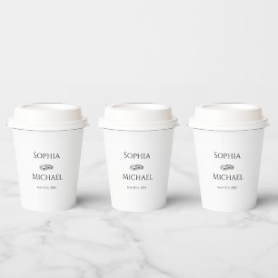 White and Black Affair-Wedding Rings- Paper Cups