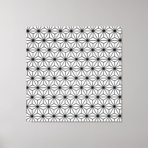 White and Black Art Deco Style Triangles Pattern Canvas Print