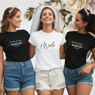 White And Black Bachelorette Party Bride T-Shirt