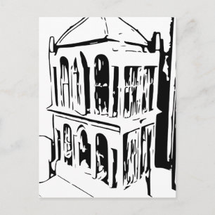 White and Black Bird Cage Postcard
